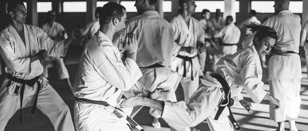 sparing podczas treningu Karate Tradycyjnego